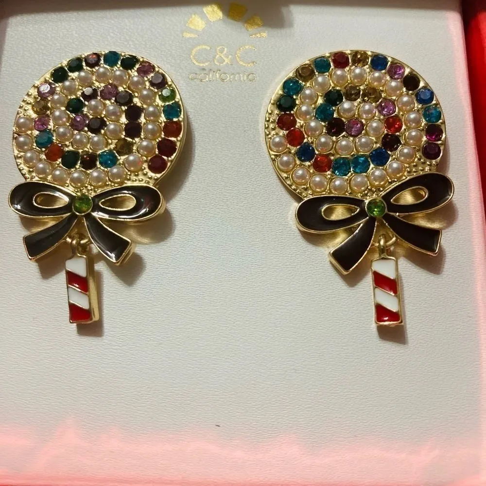 NIB C&C CALIFORNIA RAINBOW LOLLIPOP EARRINGS